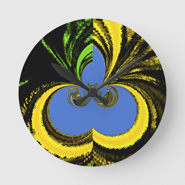 Gold Blue Round Clock (Front)