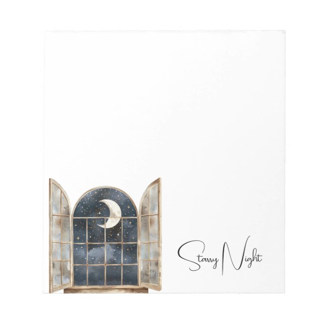 Gold Blue Silver Stars Notepad (Front)