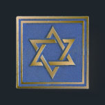 Gold Blue Star of David Art Panel  15 Cm Square Badge<br><div class="desc">You are viewing The Lee Hiller Photography Art and Designs Collection of Home and Office Decor,  Apparel,  Gifts and Collectibles. The Designs include Lee Hiller Photography and Mixed Media Digital Art Collection. You can view her Nature photography at http://HikeOurPlanet.com/ and follow her hiking blog within Hot Springs National Park.</div>