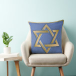 Gold Blue Star of David Art Panel  Cushion<br><div class="desc">You are viewing The Lee Hiller Photography Art and Designs Collection of Home and Office Decor,  Apparel,  Gifts and Collectibles. The Designs include Lee Hiller Photography and Mixed Media Digital Art Collection. You can view her Nature photography at http://HikeOurPlanet.com/ and follow her hiking blog within Hot Springs National Park.</div>