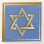 Gold Blue Star of David Art Panel Glass Coaster<br><div class="desc">You are viewing The Lee Hiller Photography Art and Designs Collection of Home and Office Decor,  Apparel,  Gifts and Collectibles. The Designs include Lee Hiller Photography and Mixed Media Digital Art Collection. You can view her Nature photography at http://HikeOurPlanet.com/ and follow her hiking blog within Hot Springs National Park.</div>