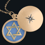 Gold Blue Star of David Art Panel   Gold Plated Necklace<br><div class="desc">You are viewing The Lee Hiller Photography Art and Designs Collection of Home and Office Decor,  Apparel,  Gifts and Collectibles. The Designs include Lee Hiller Photography and Mixed Media Digital Art Collection. You can view her Nature photography at http://HikeOurPlanet.com/ and follow her hiking blog within Hot Springs National Park.</div>