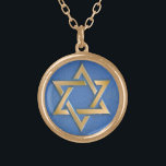 Gold Blue Star of David Art Panel   Gold Plated Necklace<br><div class="desc">You are viewing The Lee Hiller Photography Art and Designs Collection of Home and Office Decor,  Apparel,  Gifts and Collectibles. The Designs include Lee Hiller Photography and Mixed Media Digital Art Collection. You can view her Nature photography at http://HikeOurPlanet.com/ and follow her hiking blog within Hot Springs National Park.</div>