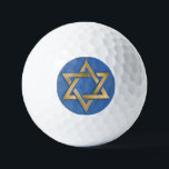 Gold Blue Star of David Art Panel   Golf Balls<br><div class="desc">You are viewing The Lee Hiller Photography Art and Designs Collection of Home and Office Decor,  Apparel,  Gifts and Collectibles. The Designs include Lee Hiller Photography and Mixed Media Digital Art Collection. You can view her Nature photography at http://HikeOurPlanet.com/ and follow her hiking blog within Hot Springs National Park.</div>