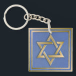 Gold Blue Star of David Art Panel Key Ring<br><div class="desc">You are viewing The Lee Hiller Photography Art and Designs Collection of Home and Office Decor, Apparel, Gifts and Collectibles. The Designs include Lee Hiller Photography and Mixed Media Digital Art Collection. You can view her Nature photography at http://HikeOurPlanet.com/ and follow her hiking blog within Hot Springs National Park.</div>