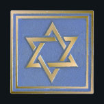 Gold Blue Star of David Art Panel  Magnet<br><div class="desc">You are viewing The Lee Hiller Photography Art and Designs Collection of Home and Office Decor,  Apparel,  Gifts and Collectibles. The Designs include Lee Hiller Photography and Mixed Media Digital Art Collection. You can view her Nature photography at http://HikeOurPlanet.com/ and follow her hiking blog within Hot Springs National Park.</div>