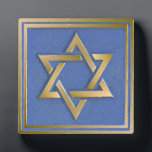 Gold Blue Star of David Art Panel Plaque<br><div class="desc">You are viewing The Lee Hiller Photography Art and Designs Collection of Home and Office Decor,  Apparel,  Gifts and Collectibles. The Designs include Lee Hiller Photography and Mixed Media Digital Art Collection. You can view her Nature photography at http://HikeOurPlanet.com/ and follow her hiking blog within Hot Springs National Park.</div>