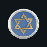 Gold Blue Star of David Art Panel   Ring<br><div class="desc">You are viewing The Lee Hiller Photography Art and Designs Collection of Home and Office Decor,  Apparel,  Gifts and Collectibles. The Designs include Lee Hiller Photography and Mixed Media Digital Art Collection. You can view her Nature photography at http://HikeOurPlanet.com/ and follow her hiking blog within Hot Springs National Park.</div>