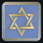 Gold Blue Star of David Art Panel Square Sticker<br><div class="desc">You are viewing The Lee Hiller Photography Art and Designs Collection of Home and Office Decor,  Apparel,  Gifts and Collectibles. The Designs include Lee Hiller Photography and Mixed Media Digital Art Collection. You can view her Nature photography at http://HikeOurPlanet.com/ and follow her hiking blog within Hot Springs National Park.</div>