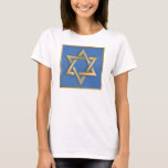 Gold Blue Star of David Art Panel T-Shirt<br><div class="desc">You are viewing The Lee Hiller Photography Art and Designs Collection of Home and Office Decor,  Apparel,  Gifts and Collectibles. The Designs include Lee Hiller Photography and Mixed Media Digital Art Collection. You can view her Nature photography at http://HikeOurPlanet.com/ and follow her hiking blog within Hot Springs National Park.</div>