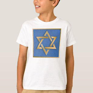 Gold Blue Star of David Art Panel T-Shirt