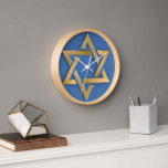 Gold Blue Star of David Art Panel Tie or Lapel Pin Clock<br><div class="desc">You are viewing The Lee Hiller Photography Art and Designs Collection of Home and Office Decor,  Apparel,  Gifts and Collectibles. The Designs include Lee Hiller Photography and Mixed Media Digital Art Collection. You can view her Nature photography at http://HikeOurPlanet.com/ and follow her hiking blog within Hot Springs National Park.</div>
