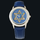 Gold Blue Star of David Art Panel   Watch<br><div class="desc">You are viewing The Lee Hiller Photography Art and Designs Collection of Home and Office Decor,  Apparel,  Gifts and Collectibles. The Designs include Lee Hiller Photography and Mixed Media Digital Art Collection. You can view her Nature photography at http://HikeOurPlanet.com/ and follow her hiking blog within Hot Springs National Park.</div>