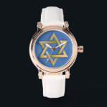 Gold Blue Star of David Art Panel   Watch<br><div class="desc">You are viewing The Lee Hiller Photography Art and Designs Collection of Home and Office Decor,  Apparel,  Gifts and Collectibles. The Designs include Lee Hiller Photography and Mixed Media Digital Art Collection. You can view her Nature photography at http://HikeOurPlanet.com/ and follow her hiking blog within Hot Springs National Park.</div>