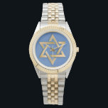 Gold Blue Star of David Art Panel Watch<br><div class="desc">You are viewing The Lee Hiller Photography Art and Designs Collection of Home and Office Decor,  Apparel,  Gifts and Collectibles. The Designs include Lee Hiller Photography and Mixed Media Digital Art Collection. You can view her Nature photography at http://HikeOurPlanet.com/ and follow her hiking blog within Hot Springs National Park.</div>