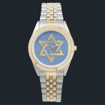 Gold Blue Star of David Art Panel Watch<br><div class="desc">You are viewing The Lee Hiller Photography Art and Designs Collection of Home and Office Decor,  Apparel,  Gifts and Collectibles. The Designs include Lee Hiller Photography and Mixed Media Digital Art Collection. You can view her Nature photography at http://HikeOurPlanet.com/ and follow her hiking blog within Hot Springs National Park.</div>