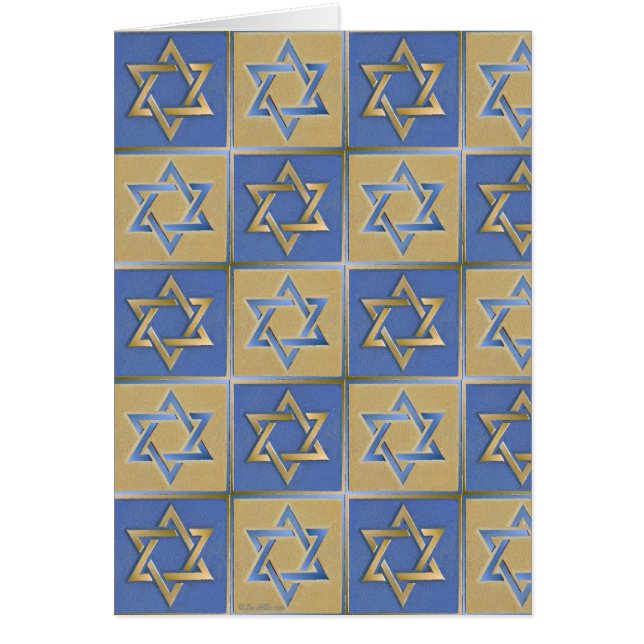 Gold Blue Star of David Art Panels (Front)