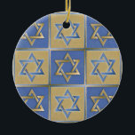 Gold Blue Star of David Art Panels Ceramic Tree Decoration<br><div class="desc">You are viewing The Lee Hiller Designs Collection of Home and Office Decor,  Apparel,  Gifts and Collectibles. The Designs include Lee Hiller Photography and Mixed Media Digital Art Collection. You can view her Nature photography at http://HikeOurPlanet.com/ and follow her hiking blog within Hot Springs National Park.</div>