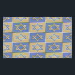 Gold Blue Star of David Art Panels Rectangular Sticker<br><div class="desc">You are viewing The Lee Hiller Designs Collection of Home and Office Decor,  Apparel,  Gifts and Collectibles. The Designs include Lee Hiller Photography and Mixed Media Digital Art Collection. You can view her Nature photography at http://HikeOurPlanet.com/ and follow her hiking blog within Hot Springs National Park.</div>