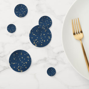 Gold & Blue Stars Starry Whimsical Baby Shower Confetti