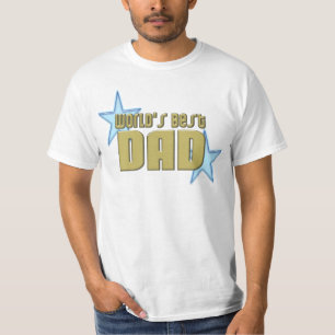 Gold/Blue Stars, World's Best Dad T-Shirt