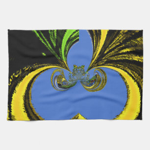 Gold Blue Tea Towel