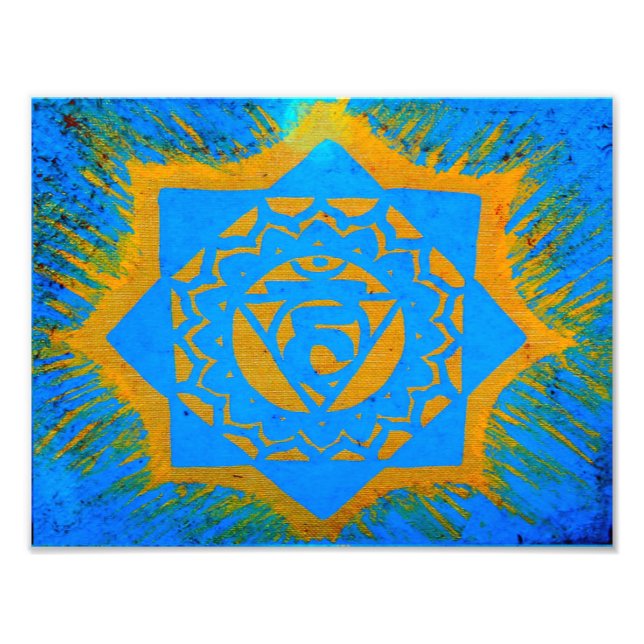 gold blue tibetan tantric symbol photo print (Front)