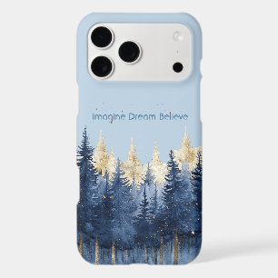 Gold Blue Trees Imagine Dream Believe  