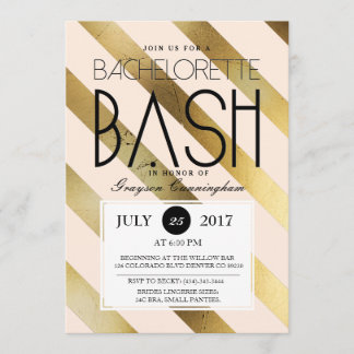 Gold & Blush Bachelorette Bash | Party Invite