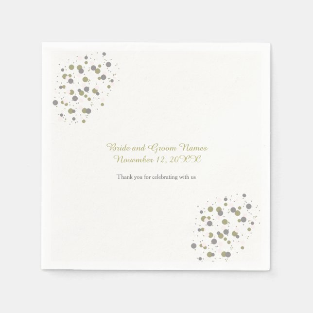 Gold Blush Confetti Dots Napkin (Front)