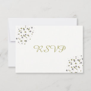 Gold Blush Confetti Dots RSVP Card