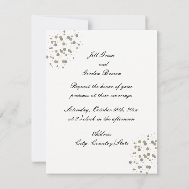 Gold Blush Confetti Wedding Invitation (Front)