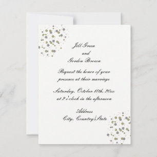 Gold Blush Confetti Wedding Invitation