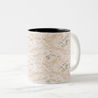 Gold Blush Floral Wedding Mug