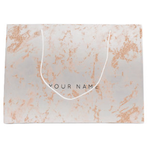 Gold Blush Marble Metallic Gift Gray Silver Peach Large Gift Bag