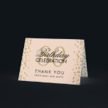Gold Blush Pink 80th Birthday Thank you Glitter Card<br><div class="desc">Elegant 80th Birthday Party Gold Faux Glitter Confetti Blush Pink template. Easy to use and easy to personalise. Order Today!</div>