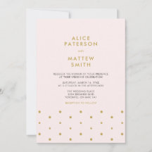 Gold & Blush Pink | Chic Modern Wedding Invitation