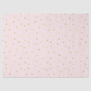 Gold Blush Pink Little Hearts Tissue Paper