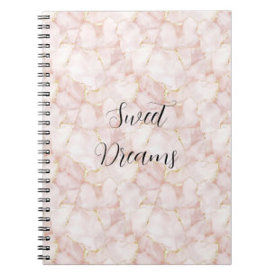 Gold Blush Pink Rose Petals Floral   Notebook