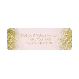 Gold Blush Pink Sparkle Faux Glitter Personalised