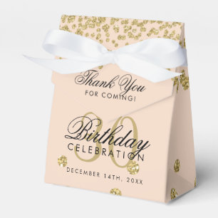 Gold Blush Pink Thank You 30th Birthday Confetti Favour Box