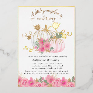 gold blush pumpkin virtual baby shower