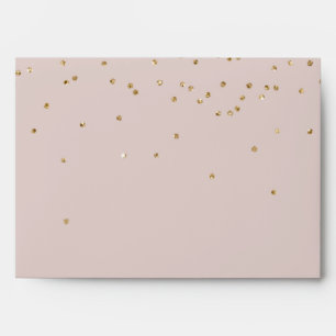 Gold Blush Rose Pink Glitzy Sparkle Dots   Envelope