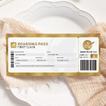 Gold Boarding Pass Travel Trip Plane Gift Ticket Invitation<br><div class="desc">Gold Boarding Pass Travel Trip Plane Gift Ticket Invitation.</div>
