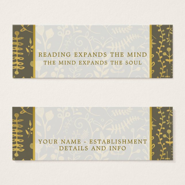 Gold Boho Bookmarks (Front & Back)