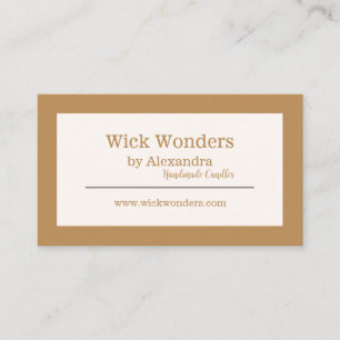 Gold Boho Minimalistic Candle Making Business Card