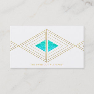 *~* Gold Boho - Triangles Sacred Geometry Alchemy Business Card