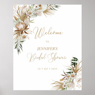 Gold Boho Wedding Bridal Shower Welcome Poster