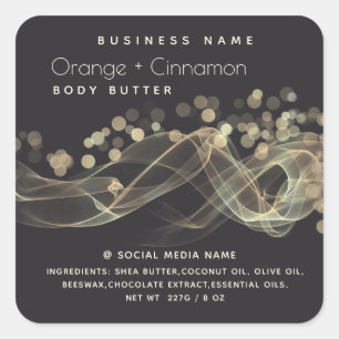 Gold bokeh abstract modern typography  product square sticker