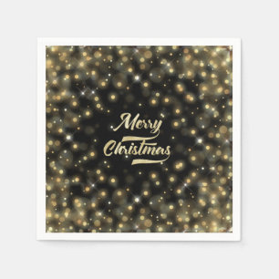 Gold Bokeh Christmas Napkin